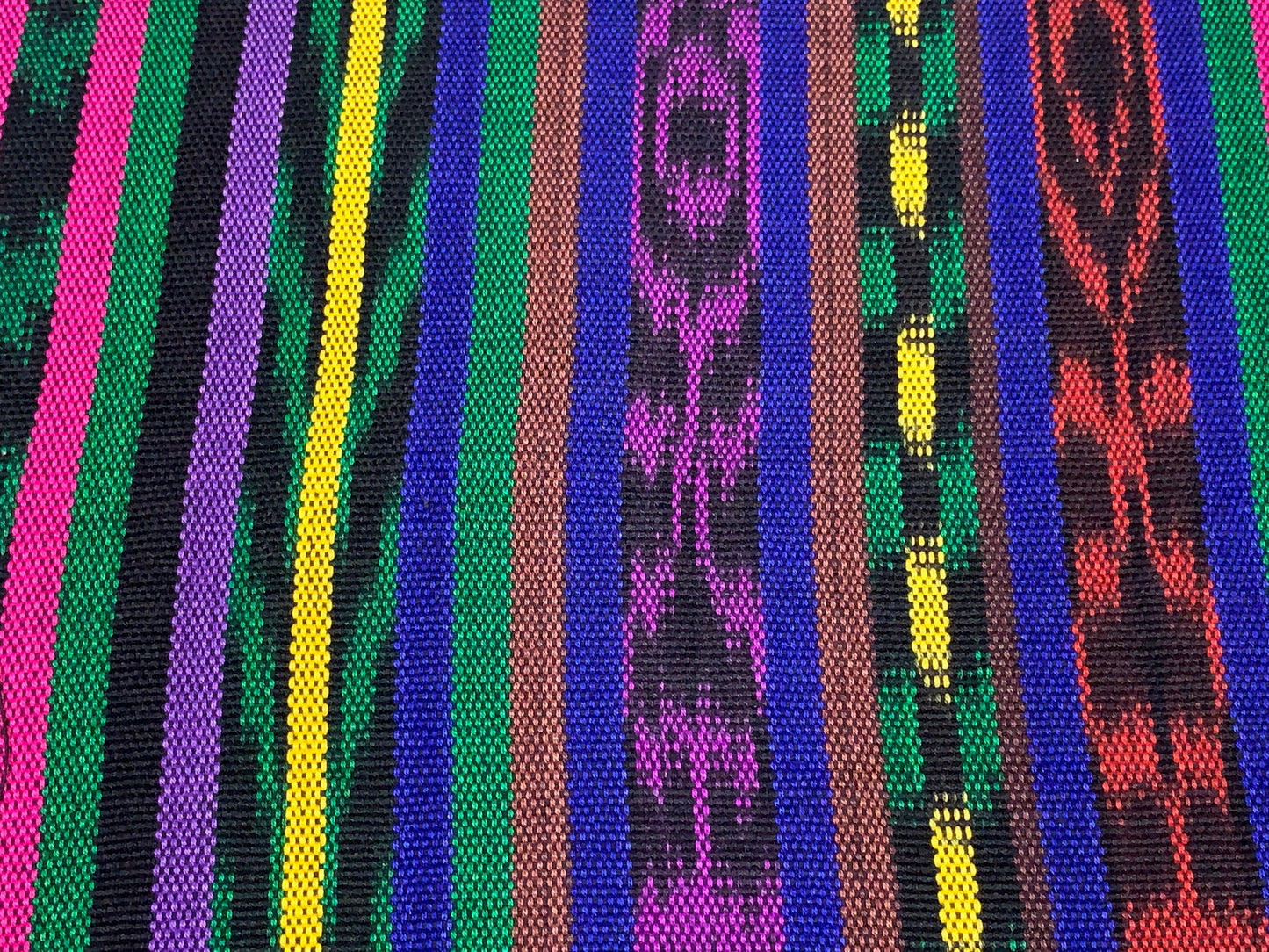 Guatemalan Handwoven Ikat Purple & Primary Colors