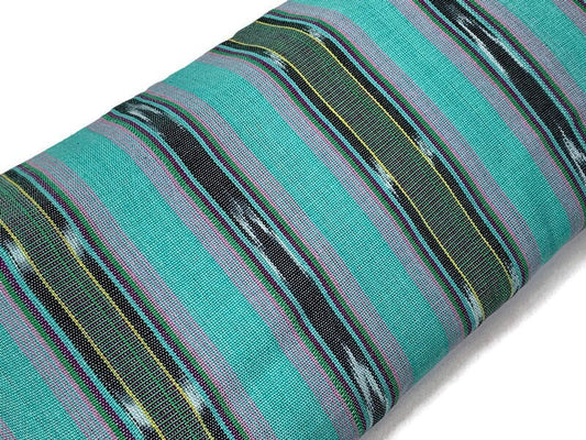 Guatemalan Handwoven Mint Green & Pink Ikat Stripes