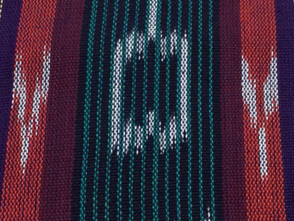 Guatemalan Handwoven Blue & Red Striped Ikat