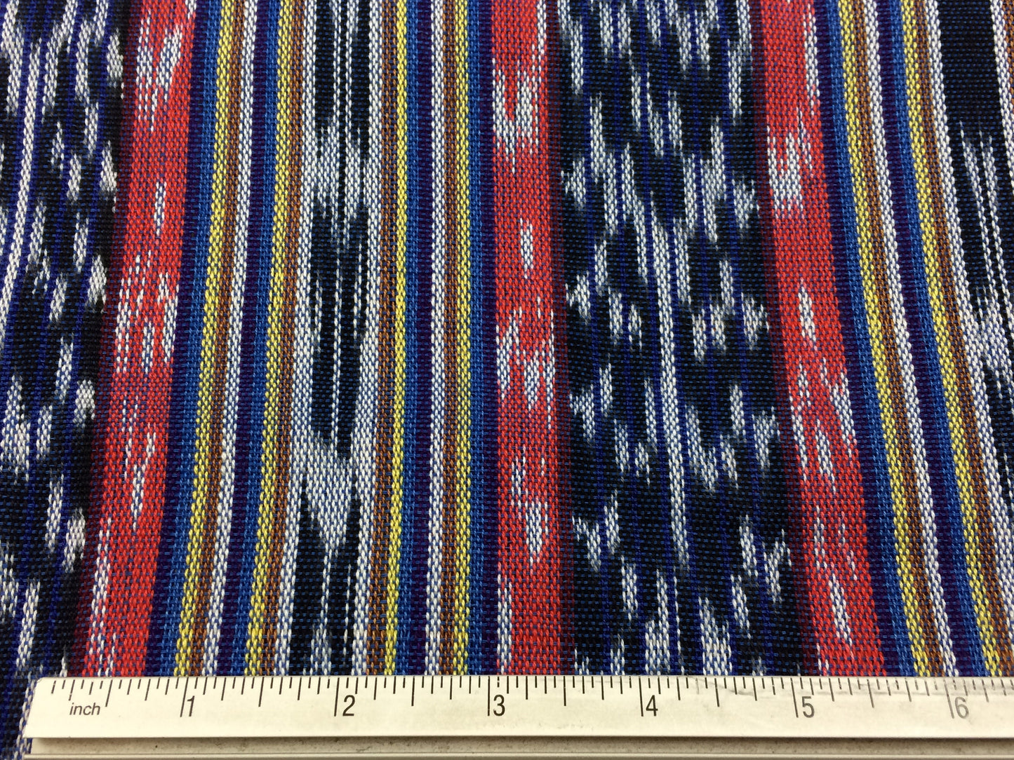 Guatemalan Handwoven Blue and Red Ikat