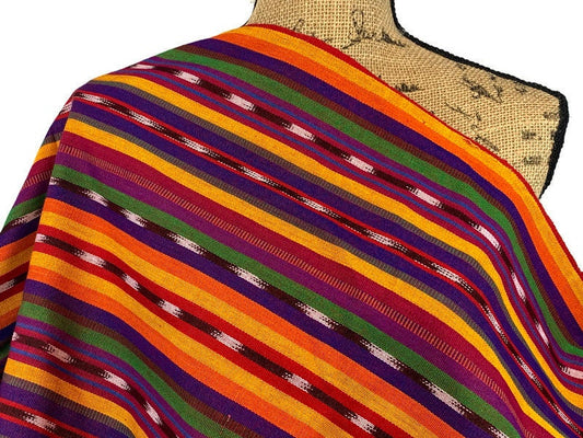 Guatemalan Handwoven Bright Rainbow Ikat