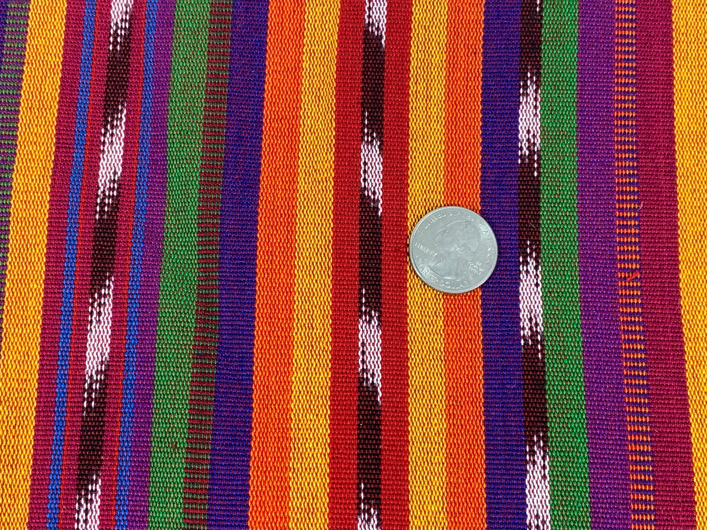 Guatemalan Handwoven Bright Rainbow Ikat