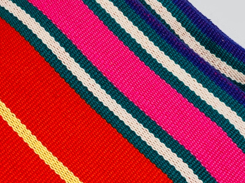 Guatemalan Handwoven Heavy Weight Multicolor Bright Stripes