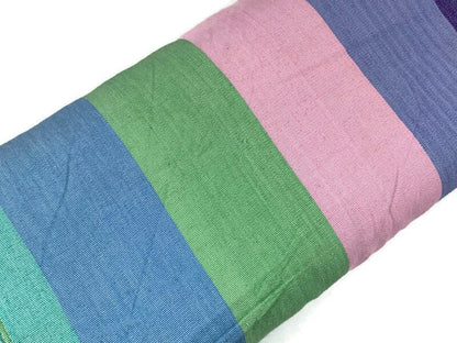 Guatemalan Handwoven Pastel Pink, Green, Blue Wide Stripes