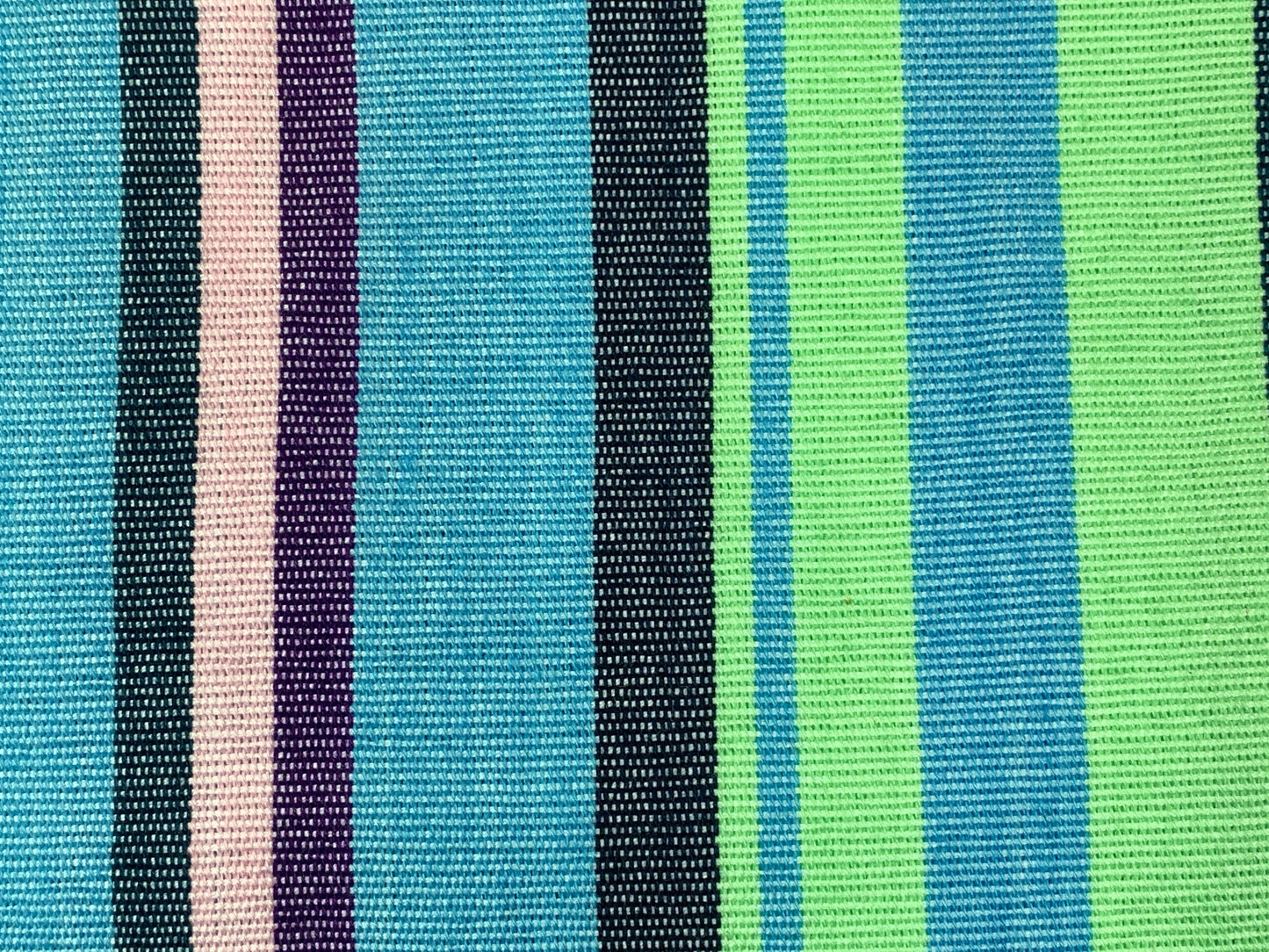 Guatemalan Handwoven Green, Pink, Blue, Purple Stripes