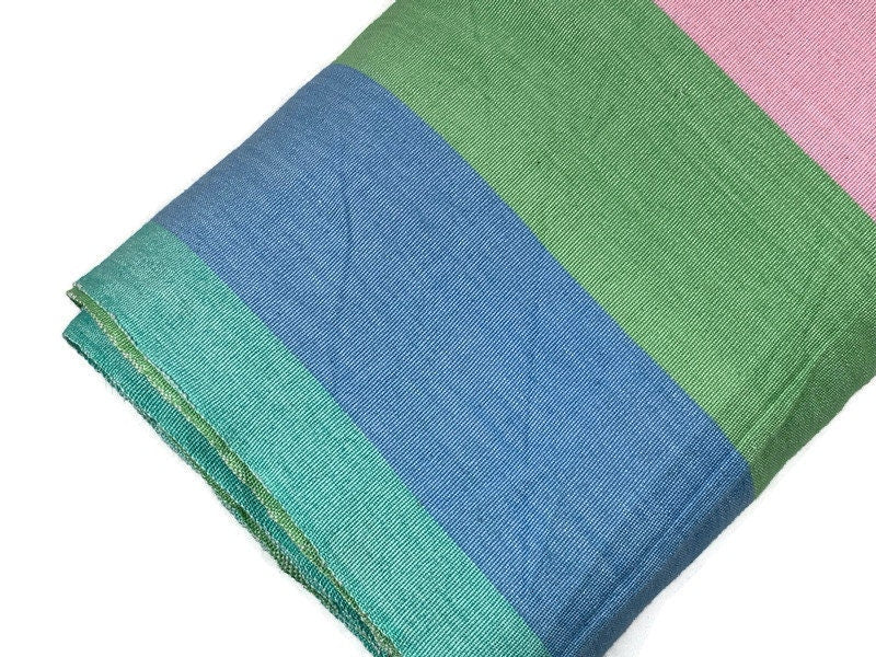 Guatemalan Handwoven Pastel Pink, Green, Blue Wide Stripes