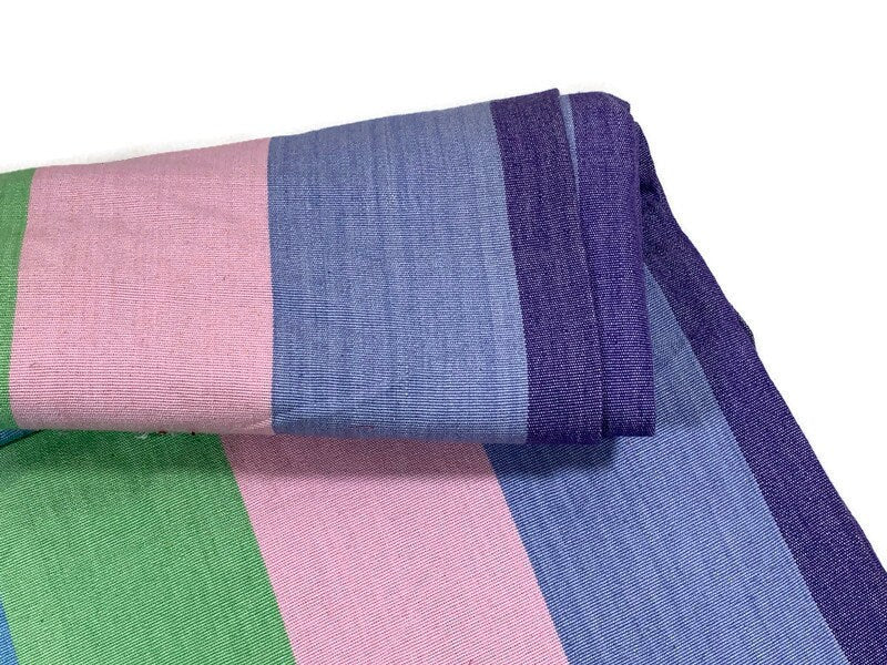 Guatemalan Handwoven Pastel Pink, Green, Blue Wide Stripes