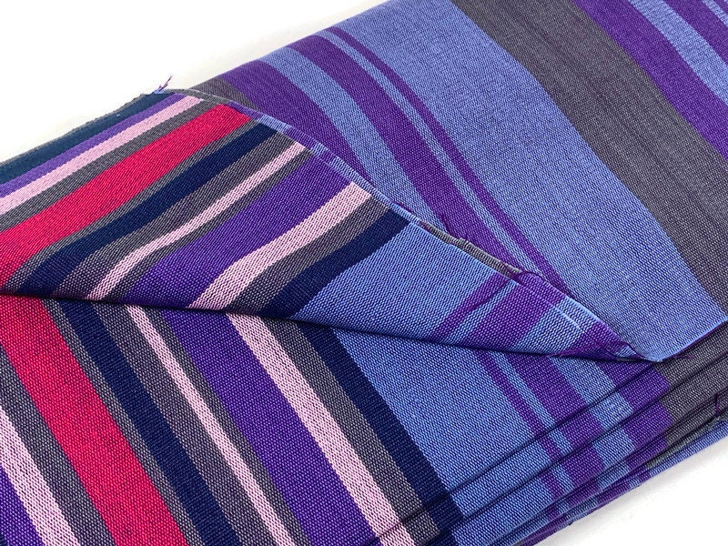 Guatemalan Handwoven Purple & Gray with Pink Accent Stripes