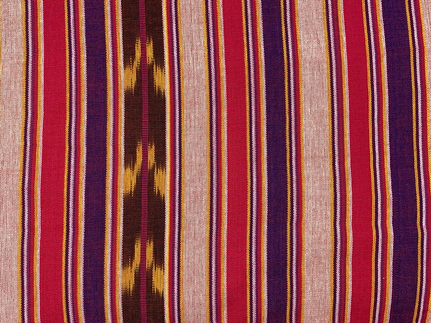 Guatemalan Handwoven Ikat Bright Pink/Purple/Gold/Brown