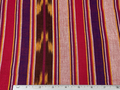 Guatemalan Handwoven Ikat Bright Pink/Purple/Gold/Brown