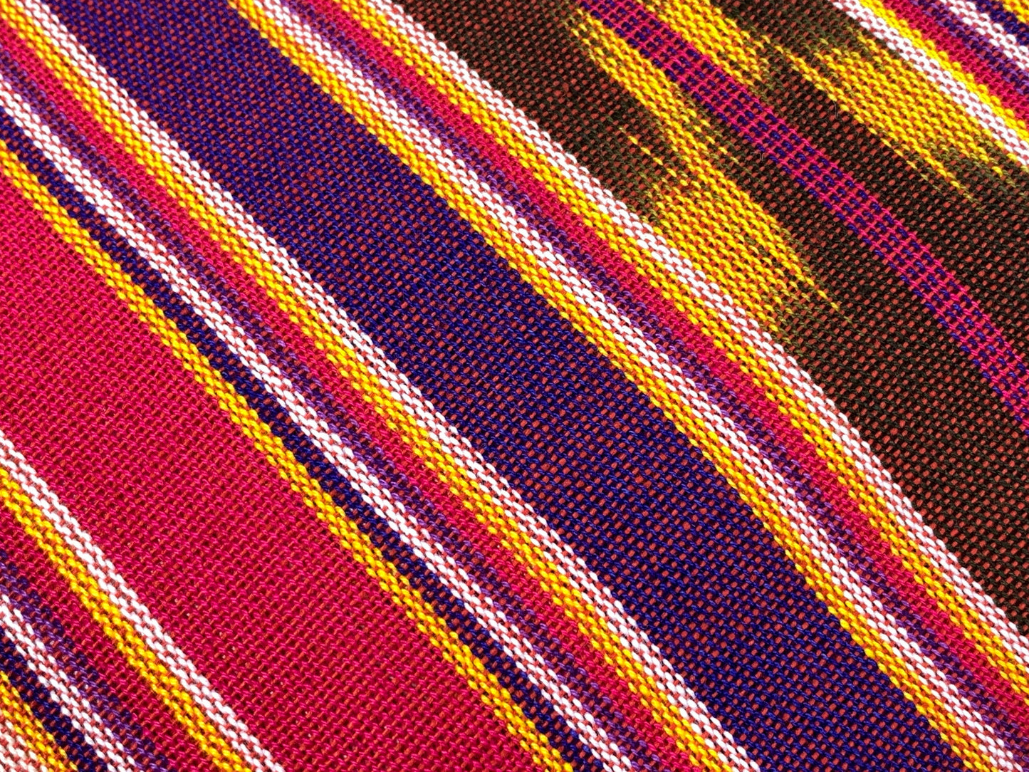 Guatemalan Handwoven Bright Pink, Purple, Gold Ikat