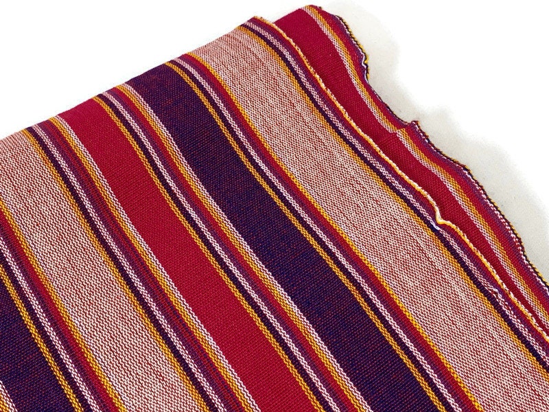 Guatemalan Handwoven Ikat Bright Pink/Purple/Gold/Brown