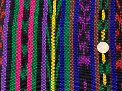 Guatemalan Handwoven Ikat Purple & Primary Colors