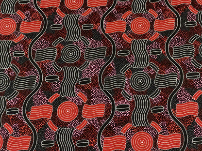 Australian Aboriginal Rain Dreaming Red