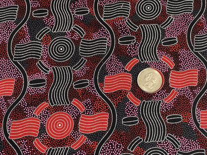 Australian Aboriginal Rain Dreaming Red