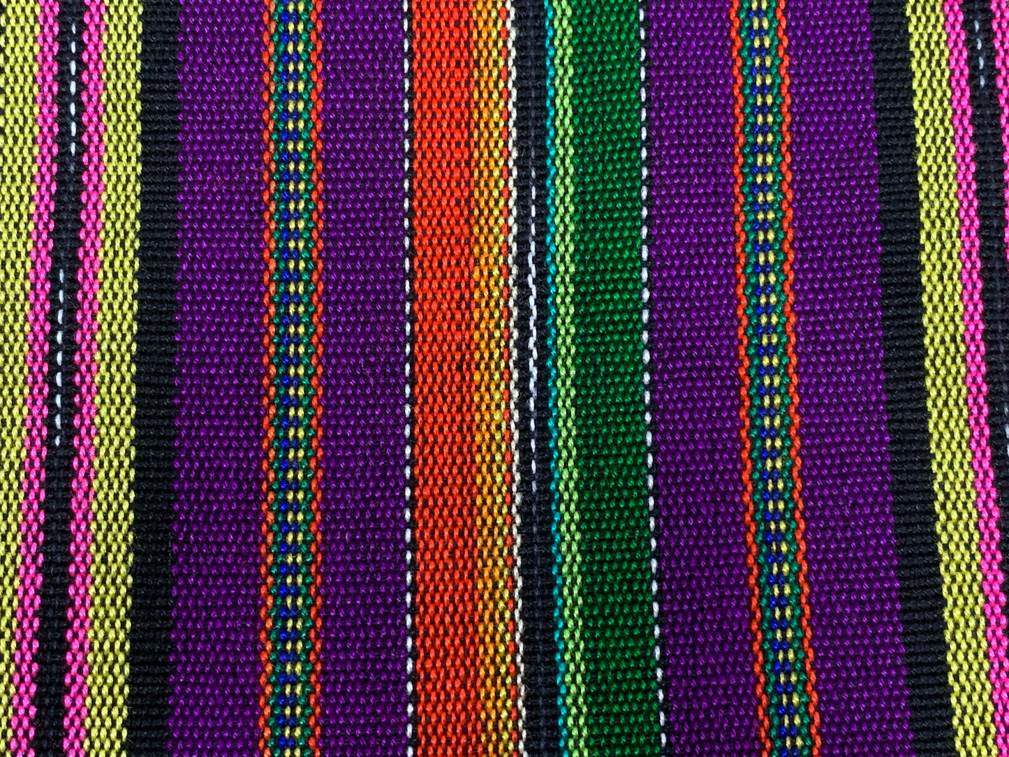 Guatemalan Handwoven Purple & Assorted Color Ikat Stripes