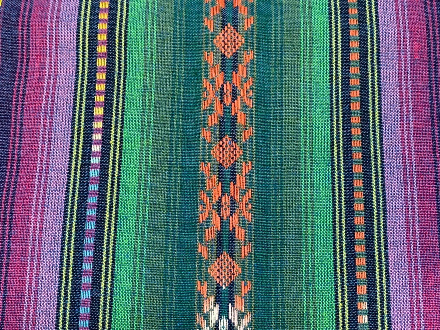 Southwest Style Woven Purple & Green Stripes