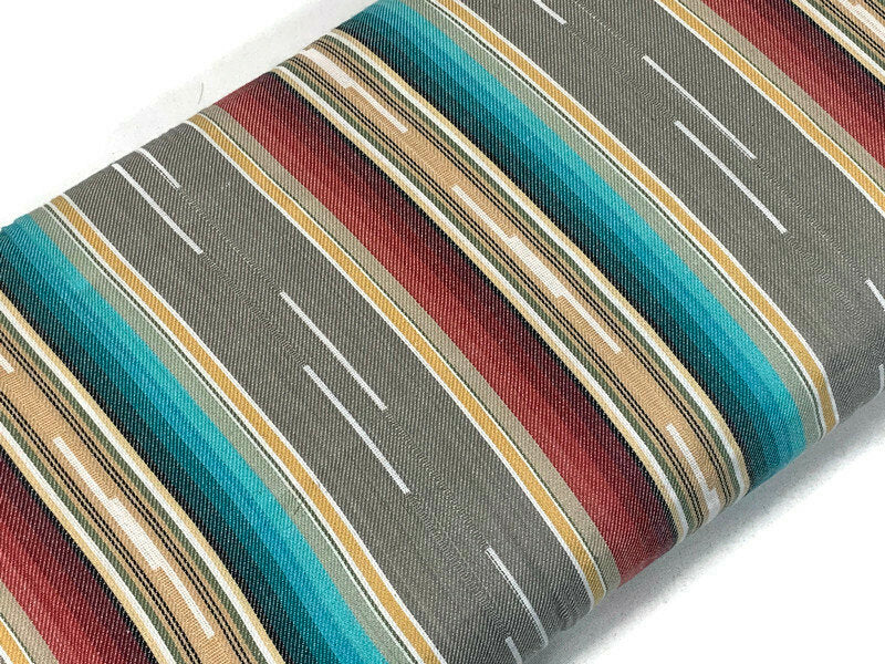 Southwest Style Woven Turquoise, Red, & Gray