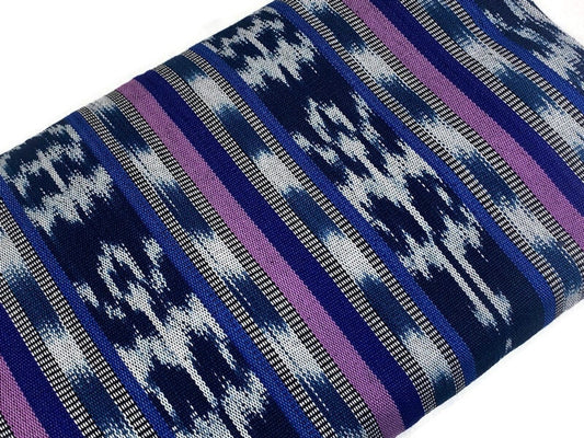 Guatemalan Handwoven Navy Blue, Purple, Lavender Ikat