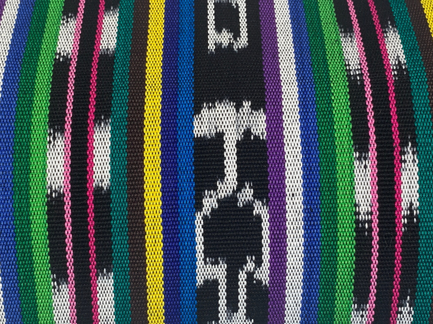Guatemalan Handwoven Black & White Ikat with Assorted Colors