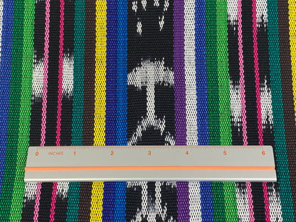 Guatemalan Handwoven Black & White Ikat with Assorted Colors