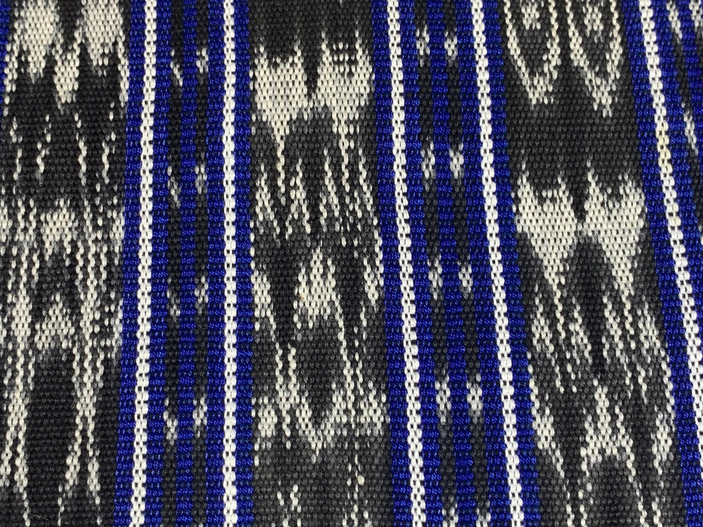 Guatemalan Handwoven Medium Weight Blue and Black Ikat