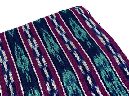 Guatemalan Handwoven Magenta, Teal, Navy Blue Ikat