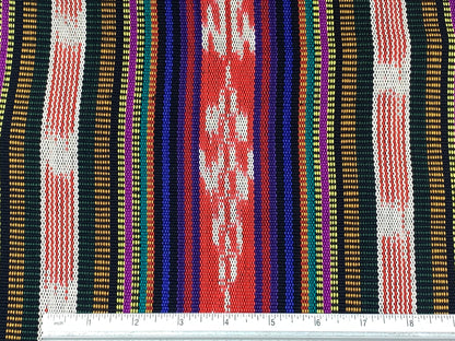 Guatemalan Handwoven Red Ikat Stripes