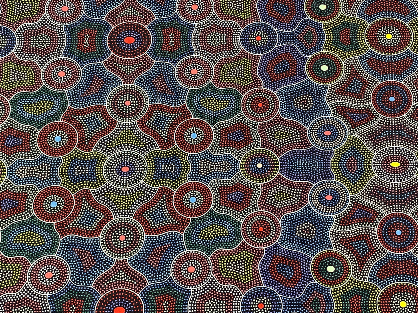 Australian Aboriginal Acuna Dreaming Red