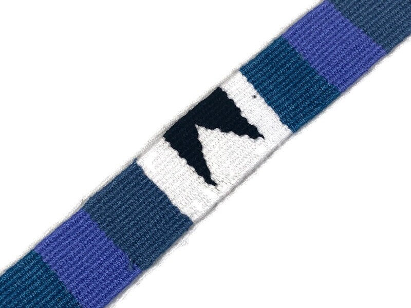 Guatemalan Hand Woven Belt in Periwinkle Blue, Black & White, Braided Tassel Ends. 1" Wide x 46" Long Cotton Mayan Toto Sash, Strap Textile.