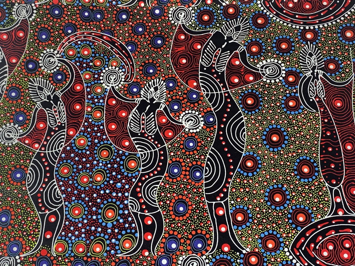 Australian Aboriginal Dancing Spirit Red