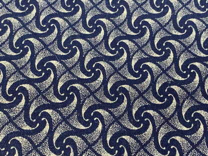 South African Shweshwe Fabric by the YARD. DaGama Three Cats Indigo Snail Trails. Cotton Print Fabric for Quilting, Apparel, and Home Décor.