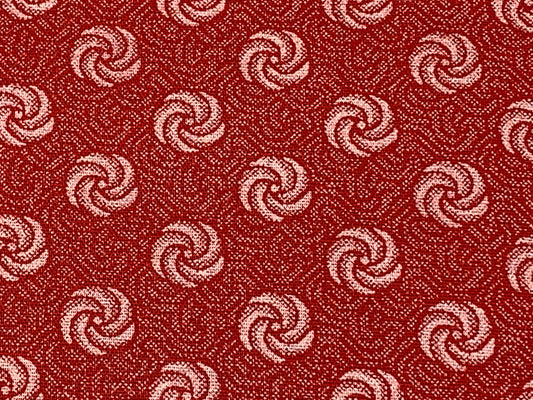 South African Shweshwe Fabric by the YARD. DaGama Three Cats Red Rosettes. 100% Cotton Print Fabric for Quilting, Apparel, and Home Décor