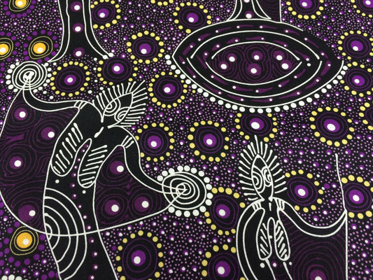 Australian Aboriginal Dancing Spirit Purple
